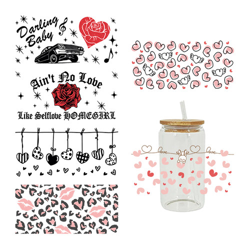 新款卡通印花热转印杯贴水晶标 logo图案 23cmX11cm现货批发D8720