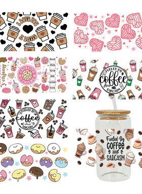 新款卡通印花热转印杯贴水晶标 logo图案 23cmX11cm现货批发D3242