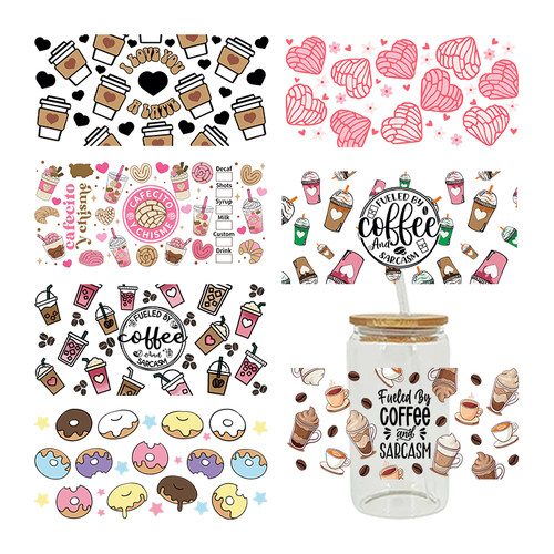 新款卡通印花热转印杯贴水晶标 logo图案 23cmX11cm现货批发D3242