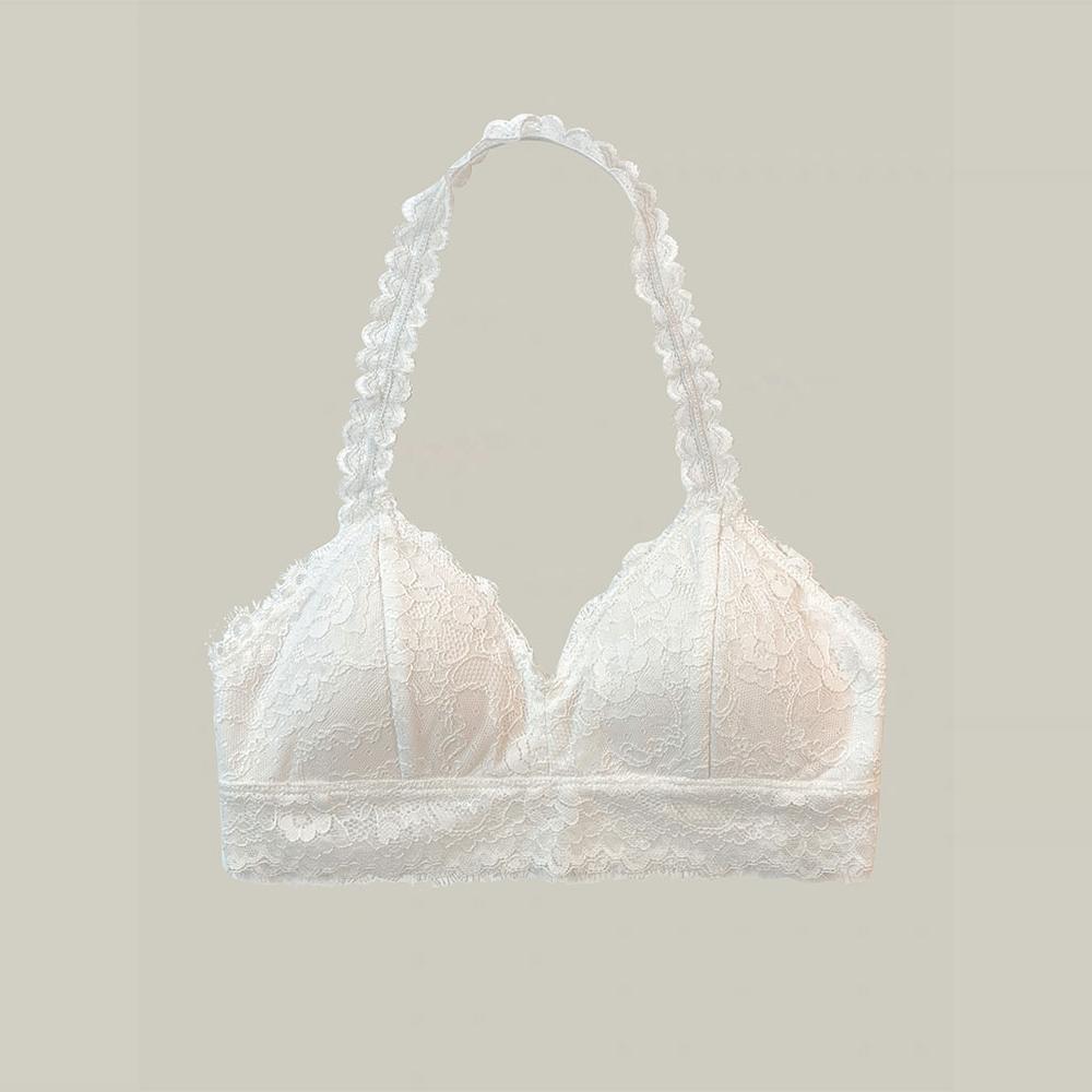 BILLBOOM 少女设计感三角杯薄款蕾丝挂脖内搭背心内衣女