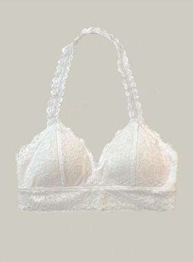 BILLBOOM 少女设计感三角杯薄款蕾丝挂脖内搭背心内衣女