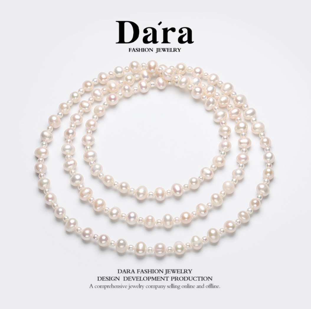 Dara/戴拉5-10mm淡水无核珍珠毛衣链多层颈链颈饰送妈妈礼物正品
