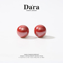 朱砂素珠耳钉 Dara 戴拉8 9mm 帝王砂