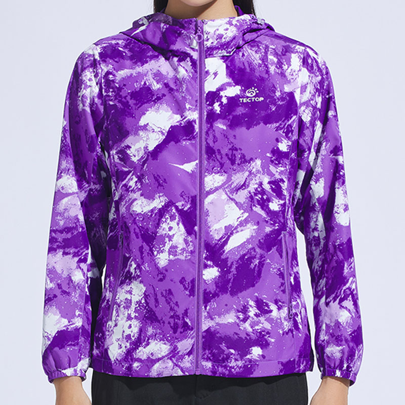 探拓防风女春秋印花风衣