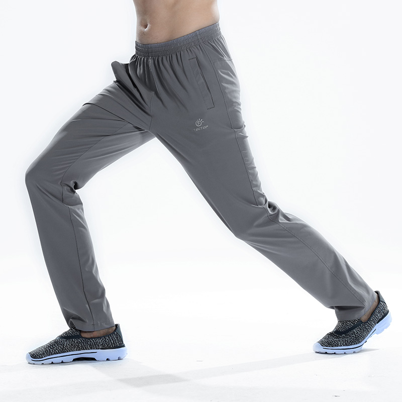 探拓速干裤男直筒松紧腰弹力运动长裤女夏季薄款户外徒步登山裤子