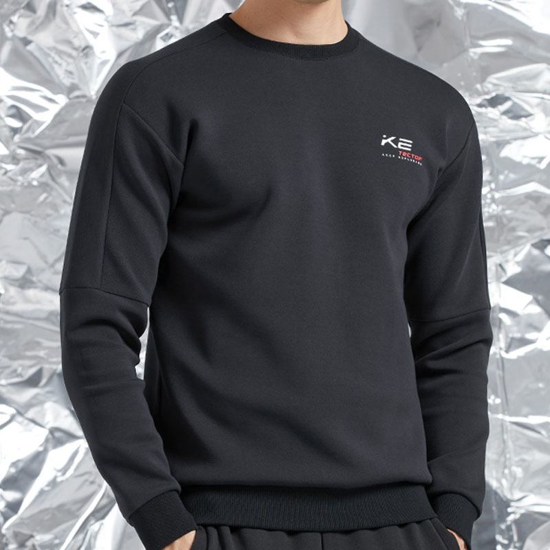 探拓纯棉套头卫衣女春秋厚款圆领防风运动上衣户外休闲跑步速干衣