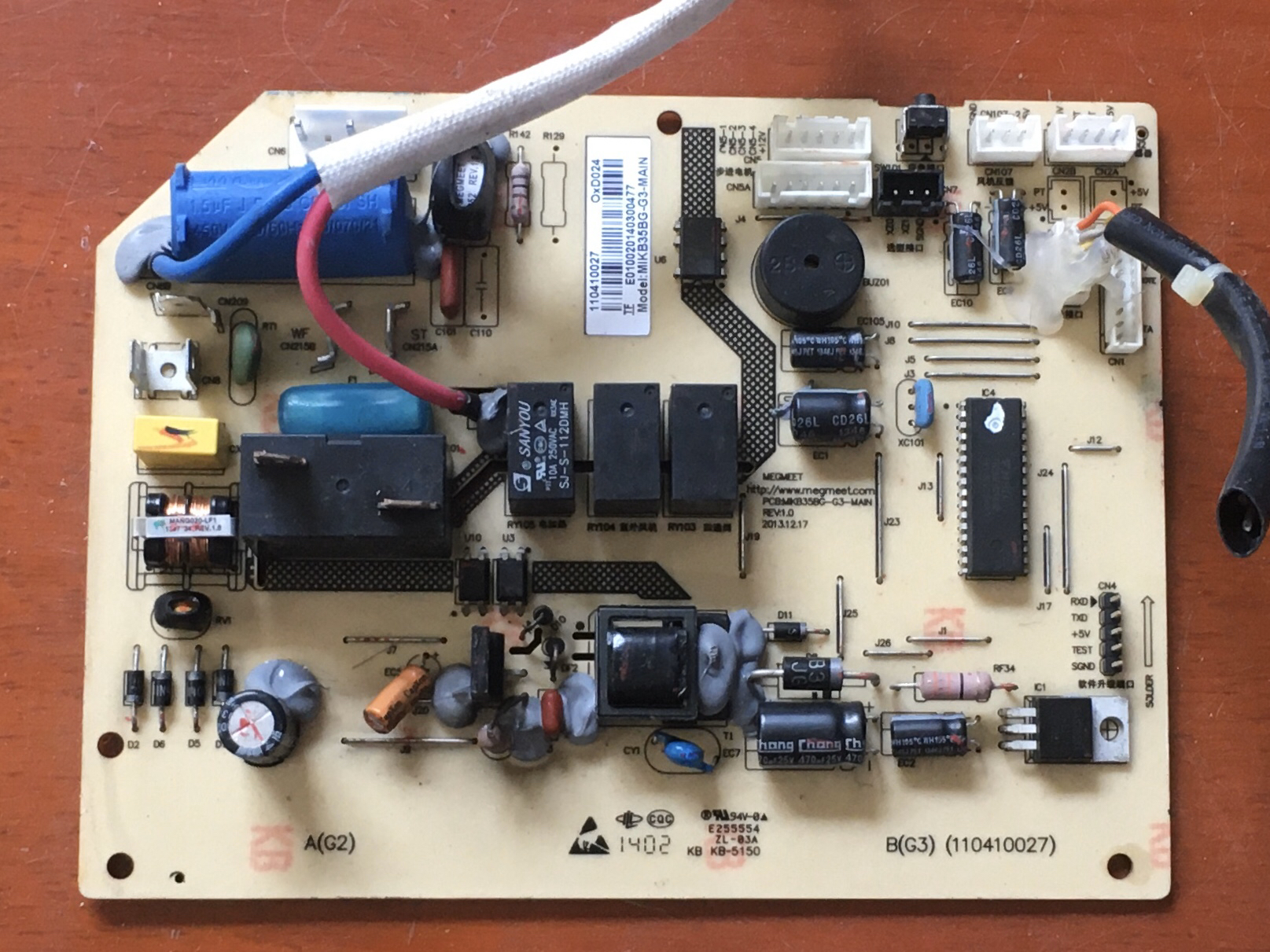 TCL空调电脑板PCB:MIKB35BG-G3-MAIN ZL-03A KB-5150 (110410027)