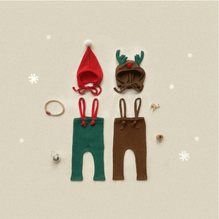 圣诞节日儿童连体衣服新生儿吊带打底大PP裤 春秋夏季 婴幼儿背带裤