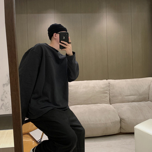 Hello鸡爷秋冬男士高品质500克重磅磨破刺绣卫衣宽松阔版运动上衣