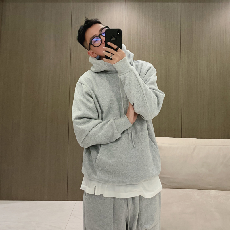 基础款加绒百搭连帽情侣卫衣