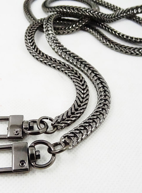 韩国款：枪黑色7MM全铜扁身蛇链 金属包带包链 包包链子配件