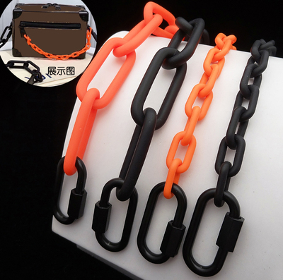 亚克力链条 黑色橙红色装饰链条 适用于老花盒子包配件链条单买
