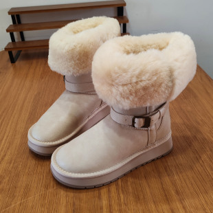 【顺丰包邮】4cm冬季加厚中筒防水毛口棉鞋厚底时尚雪地靴女潮