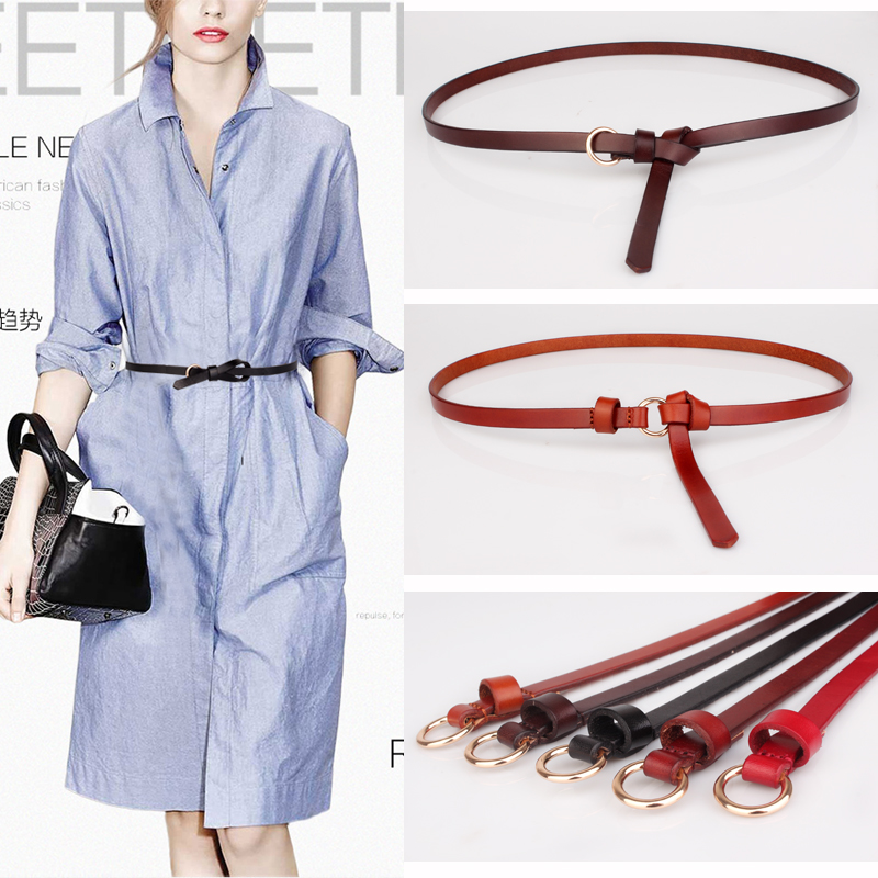 百搭配裙子毛衣打结装饰细腰带