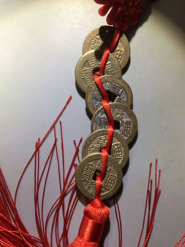 真品乾隆通宝铜钱挂件6枚一套包邮