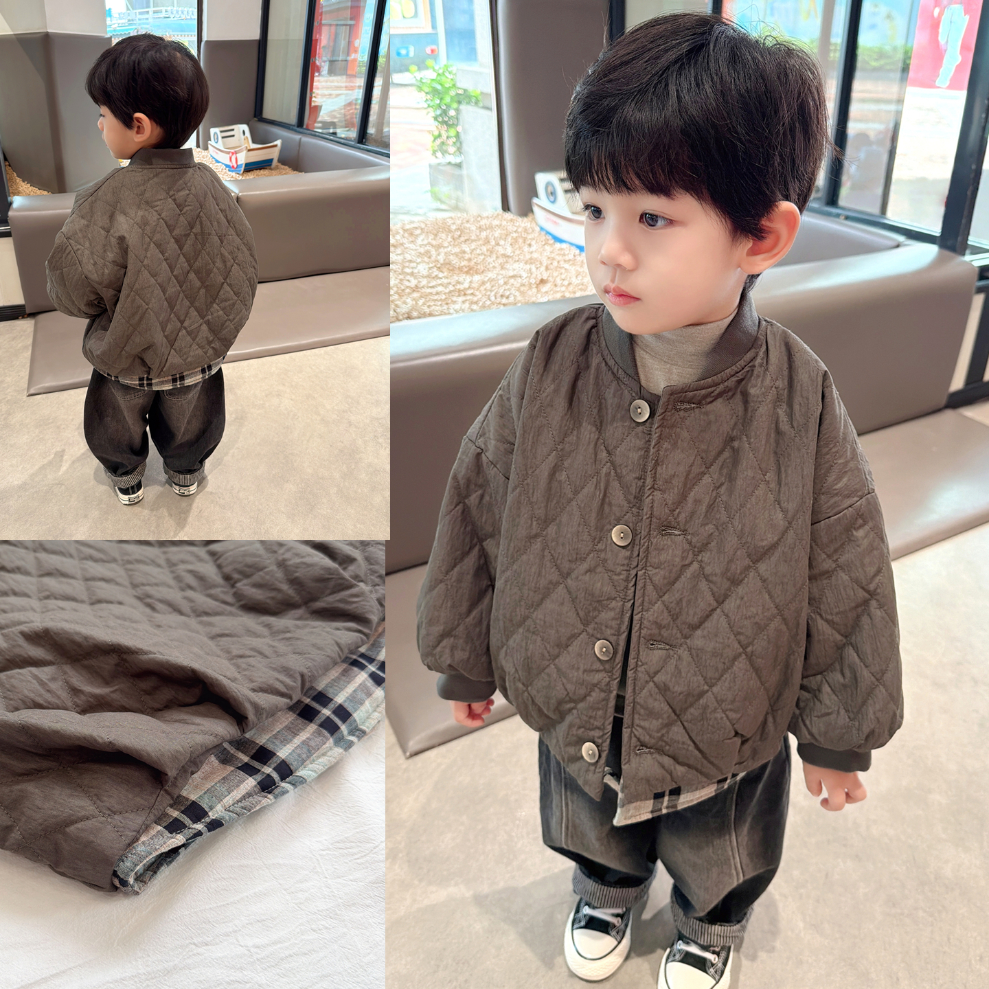 男童韩版棉衣儿童2025秋冬季夹棉加厚外穿棉袄中小童宝宝休闲冬装