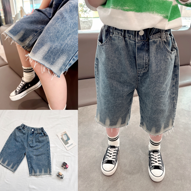 薄软舒适~男童薄款软牛仔短裤2025夏季新款中小童百搭五分裤中裤