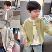 密织细线 洋气毛衣开衫 巨软糯男童刺绣针织衫 中小童宝宝春秋季