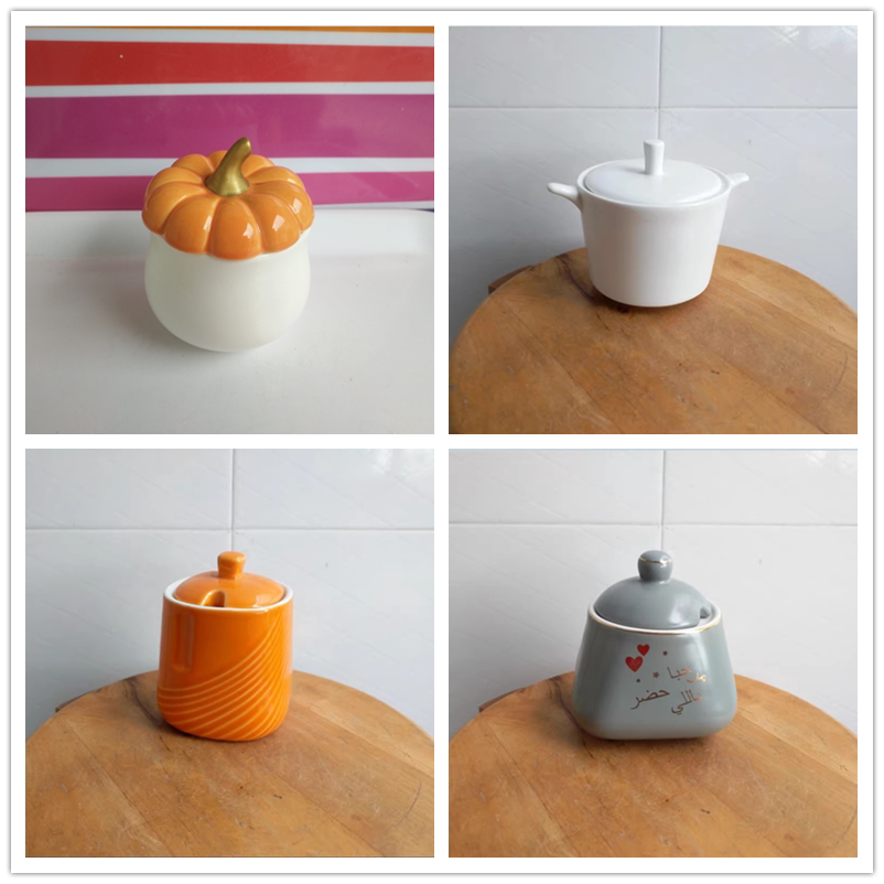 清仓捡漏断码尾货陶瓷糖盐罐色彩小罐子家用桌面摆设调味调料瓶罐