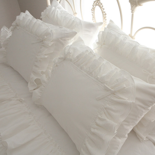 韩国同款公主花朵枕套蕾丝刺绣