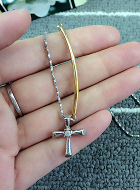 欧美十字架轻奢小众情侣锁骨链