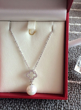 幸运四叶草吊坠项链女日韩气质轻奢珍珠锁骨链小众简约ins高级感