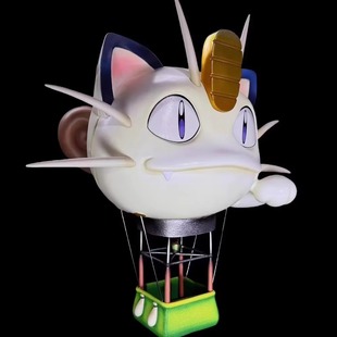 宠物小精灵手办 火箭队喵喵气球 武藏小次郎喵喵果然翁 模型摆件