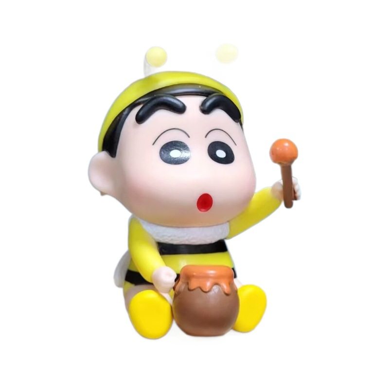 蜡笔小新摆件 野原新之助 汽水 悠闲挨揍 蜜蜂小新 公仔动漫 盒装