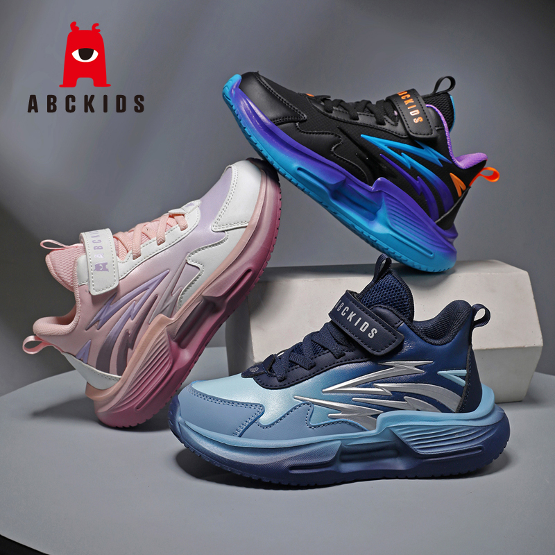 秋冬Abckids儿童皮面防水运动鞋