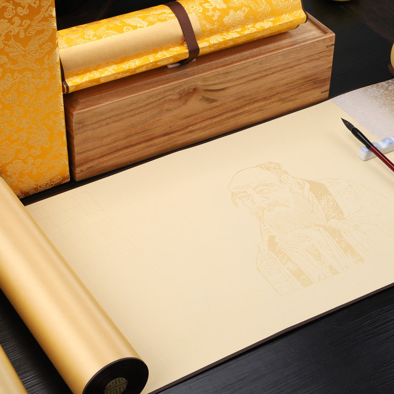 非字帖 手卷 蜡染 空白 格子 小楷 书法 方格 半生半熟 卷轴 作品