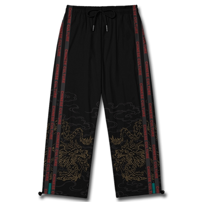 中国神龙腾云古风国潮民运动长裤