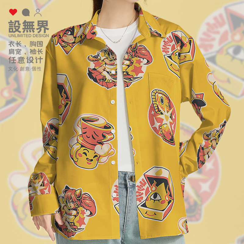 食物美少女战士周边同人长袖衬衫