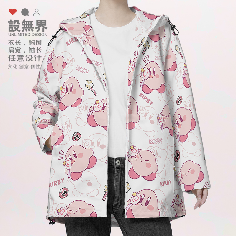 卡通星之卡比Kirby棒棒糖周边夹克棉服男女学生外套冬0015设 无界