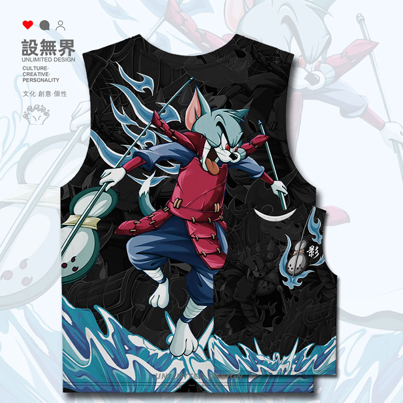 动漫猫和老鼠cos宇智波斑火影大码速干背心男装女装夏000e设 无界