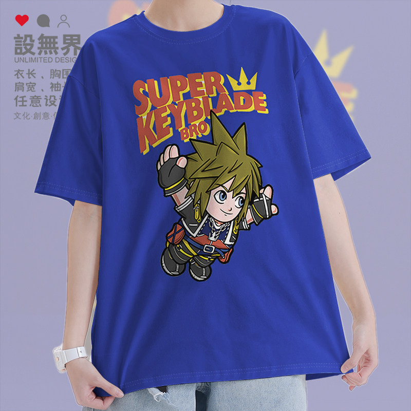 马里奥兄弟玛丽COS王国之心短袖T恤男女游戏周边上衣0001设 无界