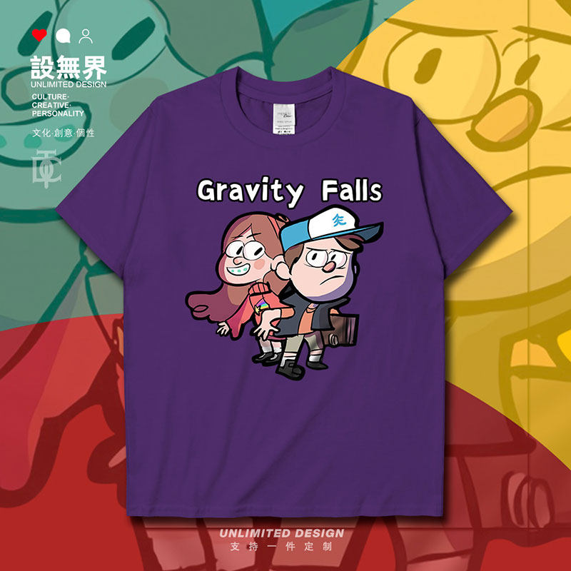 怪诞周边插画梅宝迪普卡通印花休闲短袖t恤男女宽松体恤夏设 无界