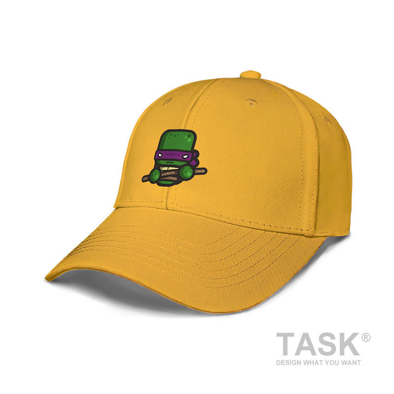 漫画忍者神龟多纳泰罗q版图案帽子男女鸭舌帽防晒棒球帽夏设 无界