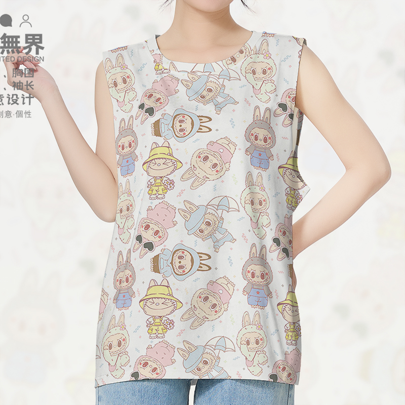 拉布布labubu可爱玩偶公仔个背心