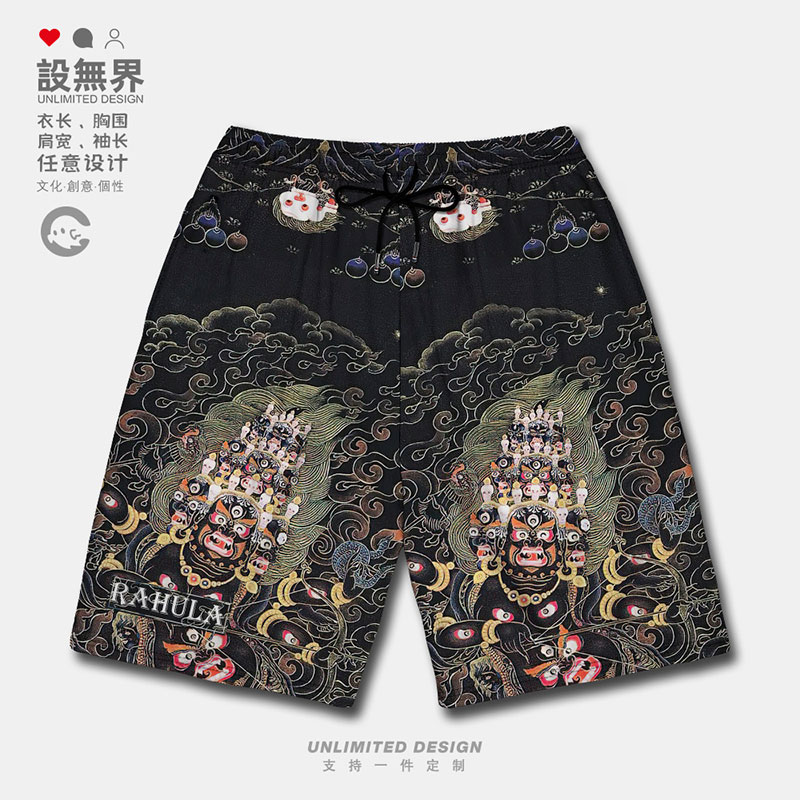 唐卡忿怒莲师金刚力士惹运动短裤