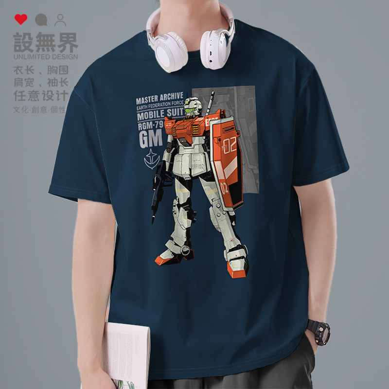 二次元动漫高达RGM-79吉短袖T恤