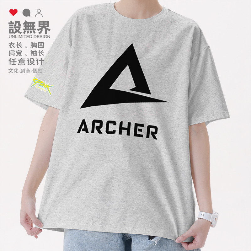 赛博朋克2077天穹Archer汽车周边短袖T恤男女运动服夏0001设 无界