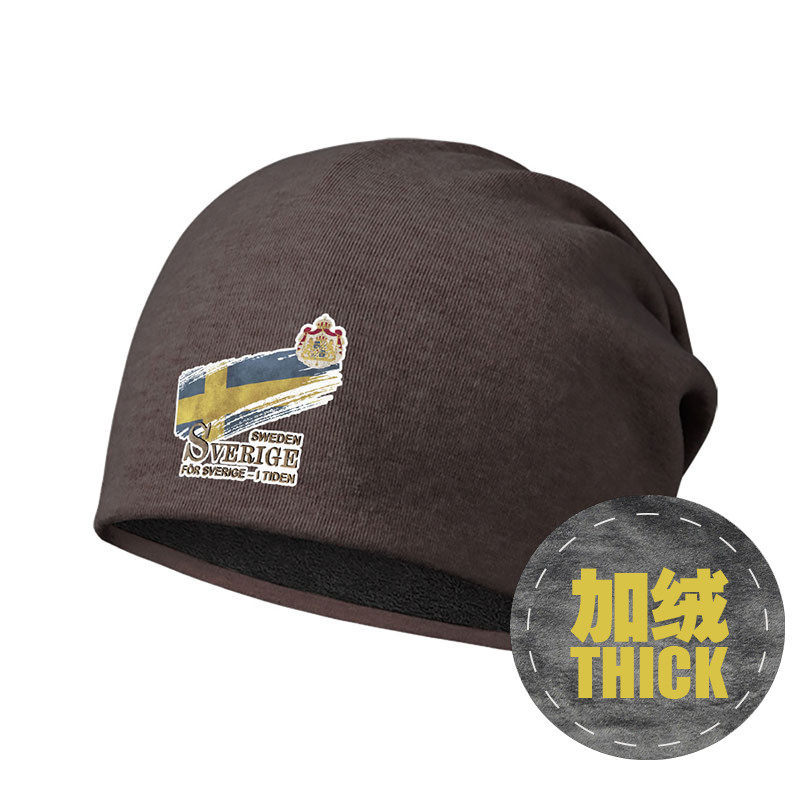 瑞典王国sweden国旗标志加绒棉帽男女帽子头巾包头帽0010设 无界