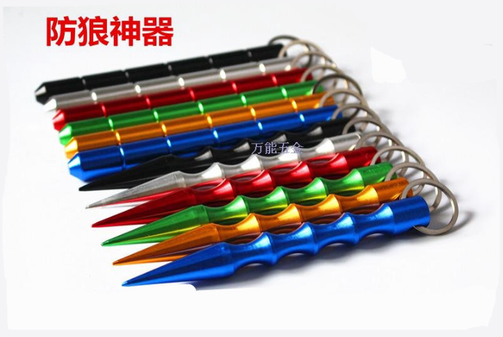 包邮 自卫防身用品 女子防狼棍 航空铝钥匙棍 钢棍短棍酷棍武器笔