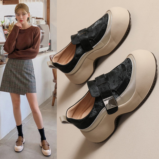 厚底百搭玛丽珍女鞋子2025新款冬季乐福勃肯鞋爆款时尚气质休闲鞋