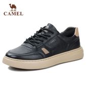 2023年秋季 牛皮皮鞋 新款 时尚 骆驼男鞋 圆头潮鞋 复古休闲鞋 运动板鞋