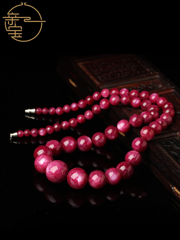 【孤品】亲宝水晶毕业级猫眼红宝石项链塔链