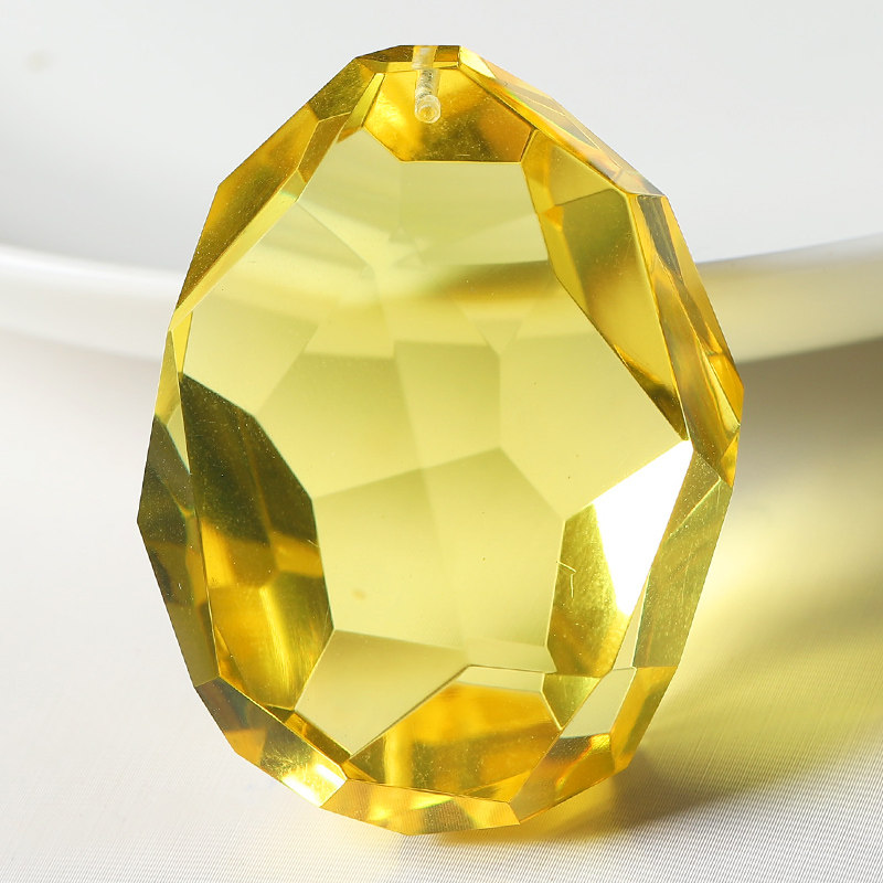 亲宝水晶天然净水级琥珀吊坠女男款 棱面原石金珀项坠饰品礼物