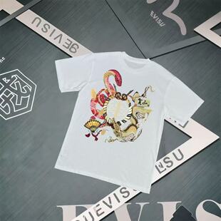 福神短袖男 2026新款蛇年限定家花印花潮流纯棉百搭运动休闲T恤女