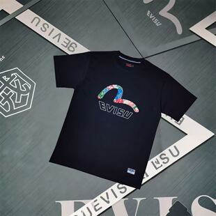 福神短袖男士 潮2026新款彩色小海鸥标志印花情侣款纯棉休闲T恤女