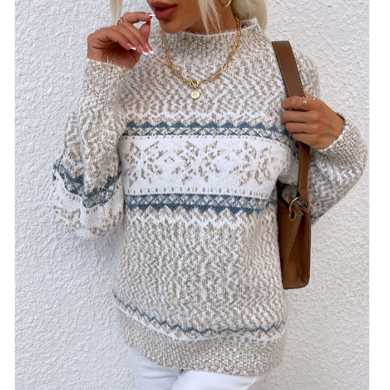 欧美秋冬时尚套头圣诞针织衫毛衣